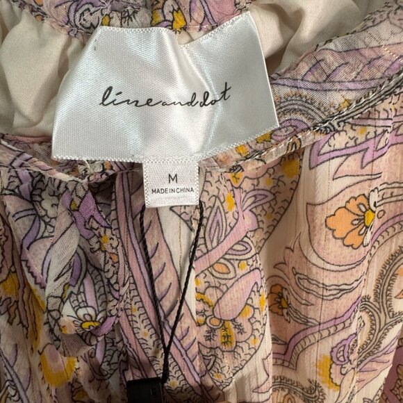 Revolve Line & Dot Boho Paisley Long Sleeve Gianna Romper Pockets MSRP $148 - Picture 6 of 11